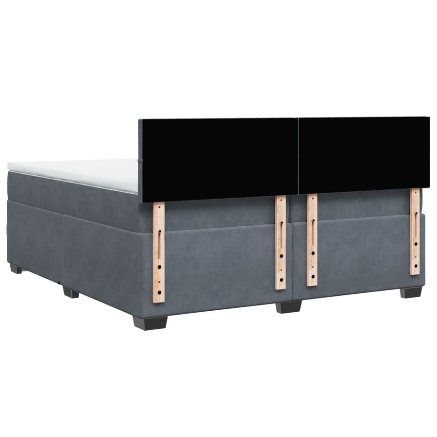 Boxspring met matras fluweel donkergrijs 200x200 cm