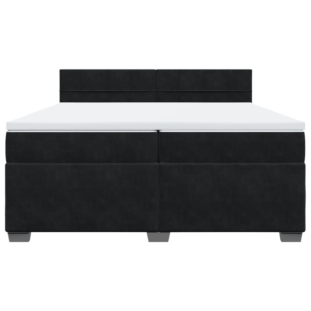 Boxspring met matras fluweel zwart 200x200 cm