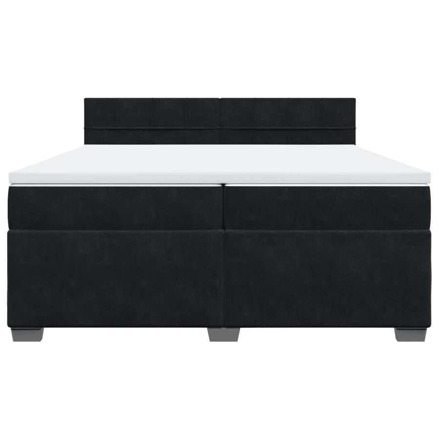 Boxspring met matras fluweel zwart 200x200 cm