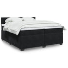 Boxspring met matras 200x200 cm zwart fluweel