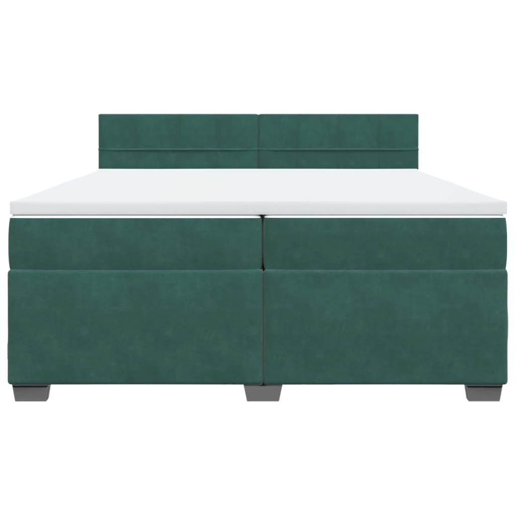 Boxspring met matras fluweel donkergroen 200x200 cm