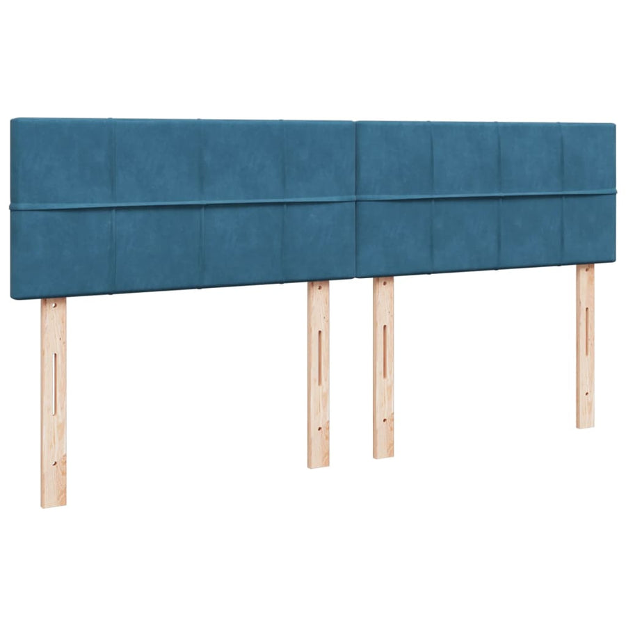 Boxspring met matras fluweel blauw 200x200 cm
