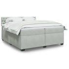 Boxspring met matras 200x200 cm lichtgrijs fluweel