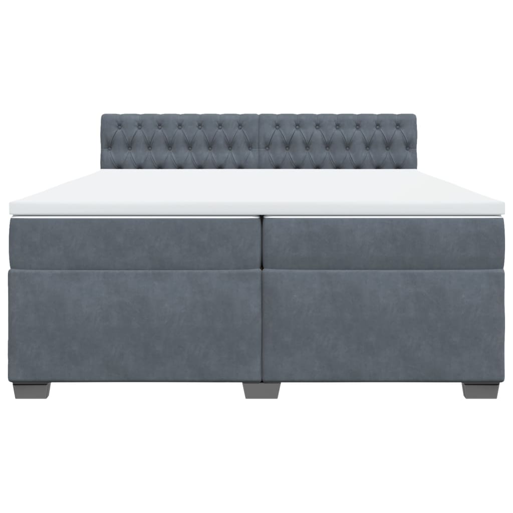Boxspring met matras fluweel donkergrijs 200x200 cm