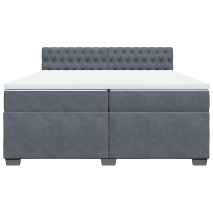 Boxspring met matras fluweel donkergrijs 200x200 cm
