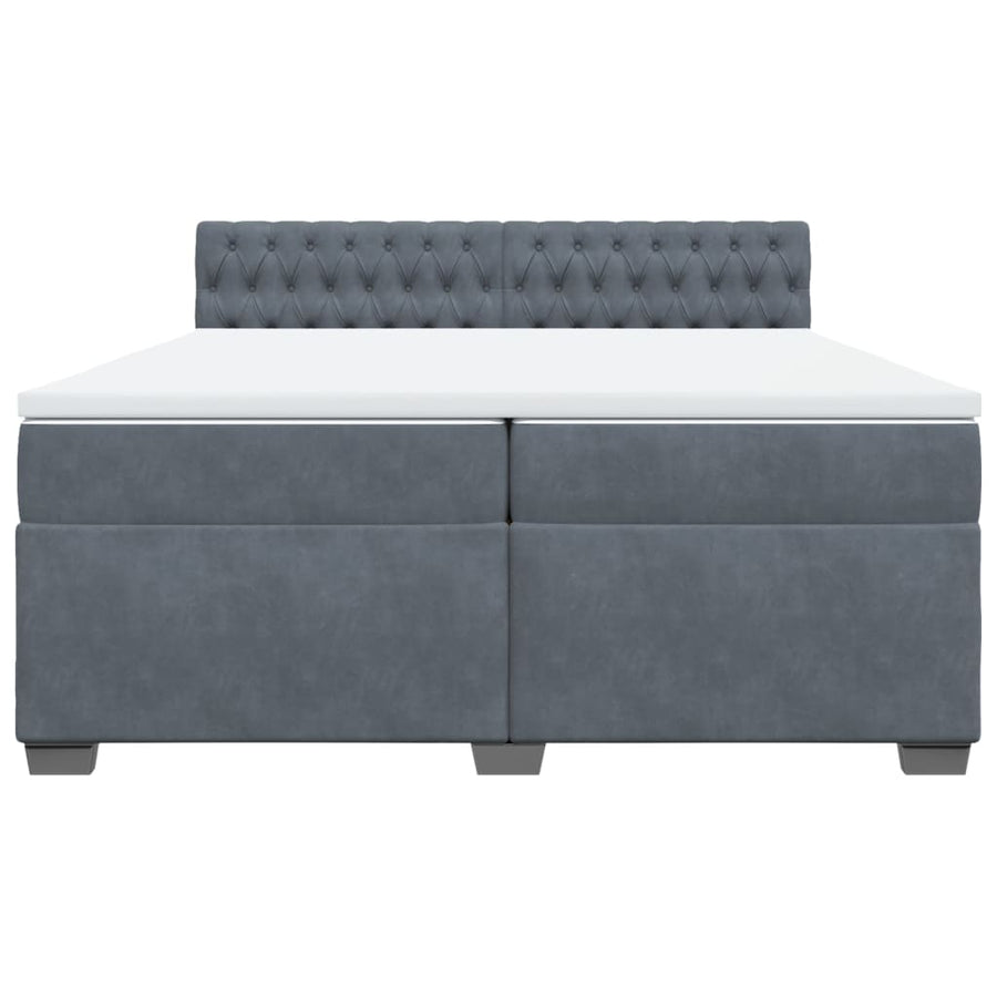 Boxspring met matras fluweel donkergrijs 200x200 cm