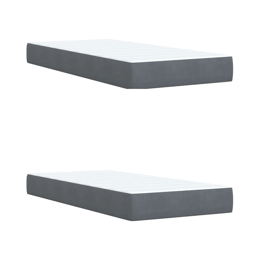 Boxspring met matras fluweel donkergrijs 200x200 cm
