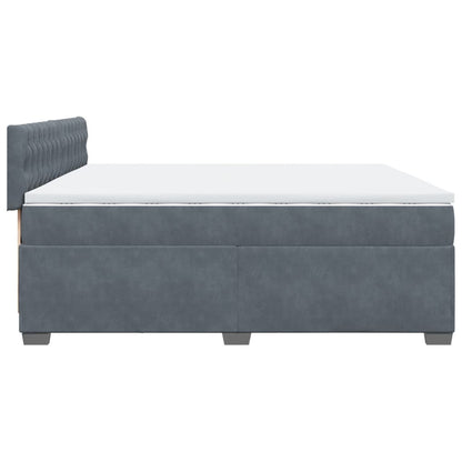 Boxspring met matras fluweel donkergrijs 200x200 cm