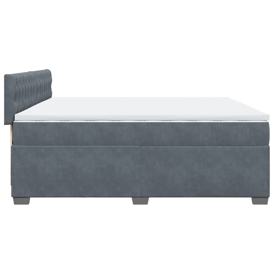Boxspring met matras fluweel donkergrijs 200x200 cm