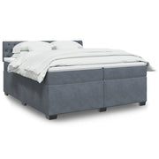 Boxspring met matras 200x200 cm donkergrijs fluweel