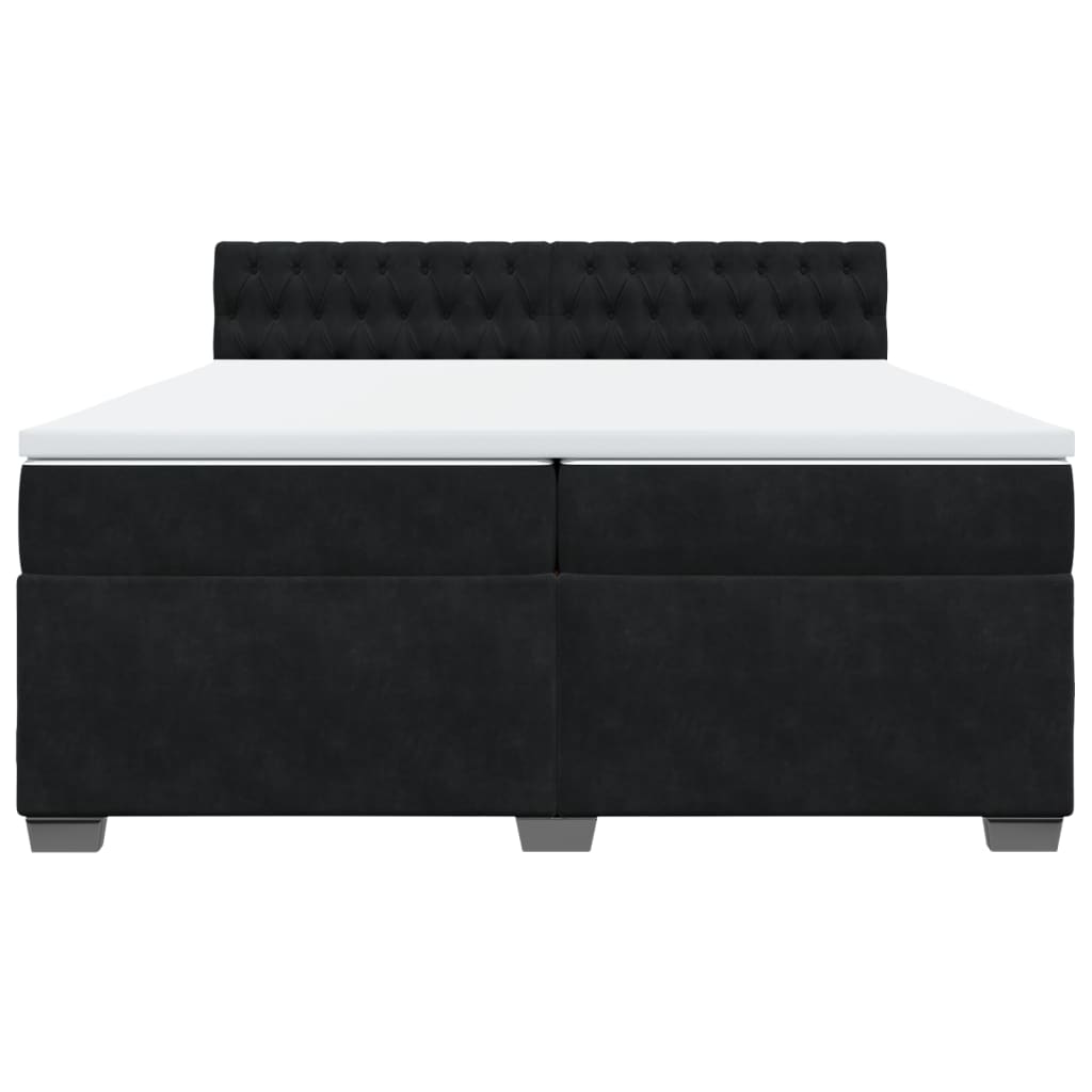 Boxspring met matras fluweel zwart 200x200 cm