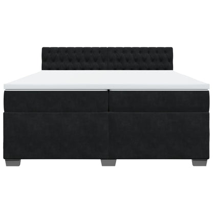 Boxspring met matras fluweel zwart 200x200 cm