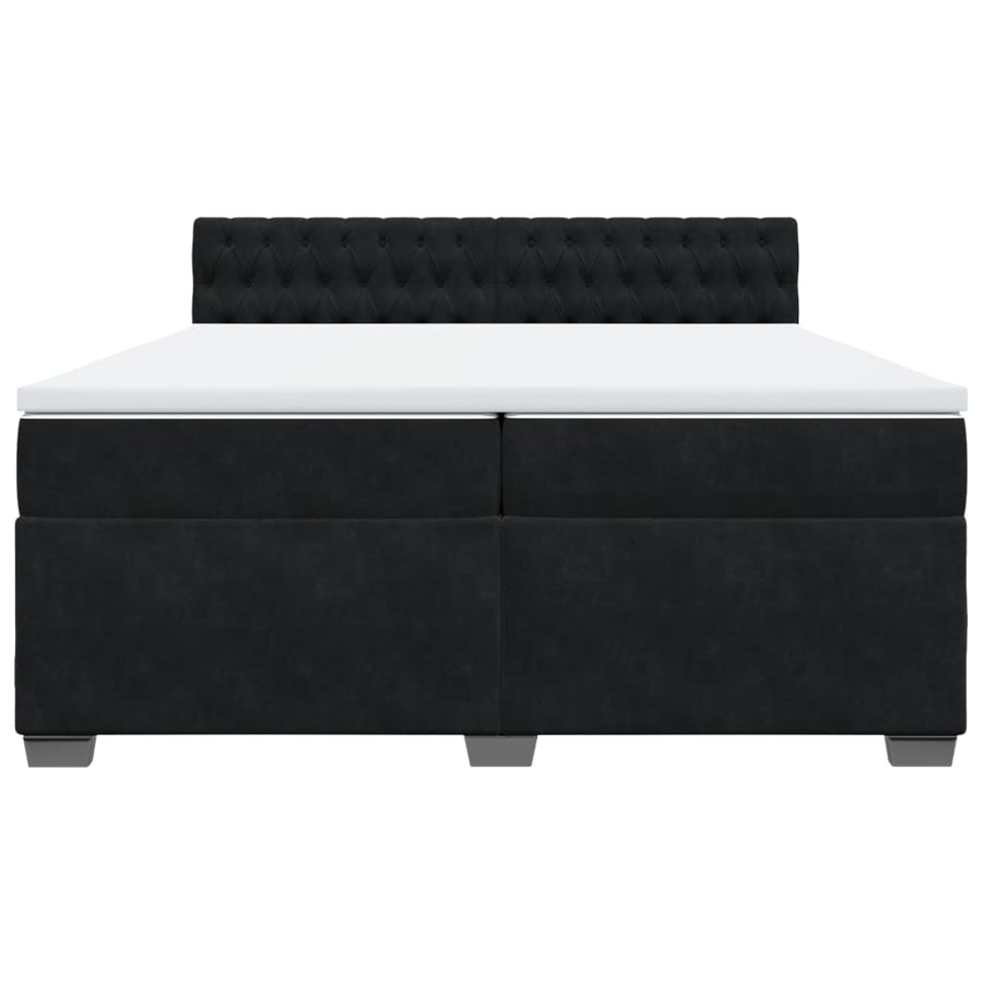Boxspring met matras fluweel zwart 200x200 cm