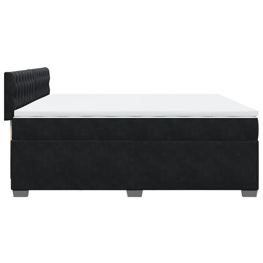 Boxspring met matras fluweel zwart 200x200 cm