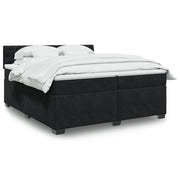 Boxspring met matras 200x200 cm zwart fluweel