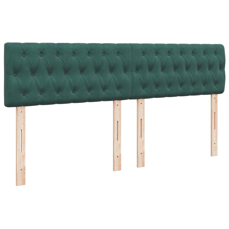 Boxspring met matras fluweel donkergroen 200x200 cm