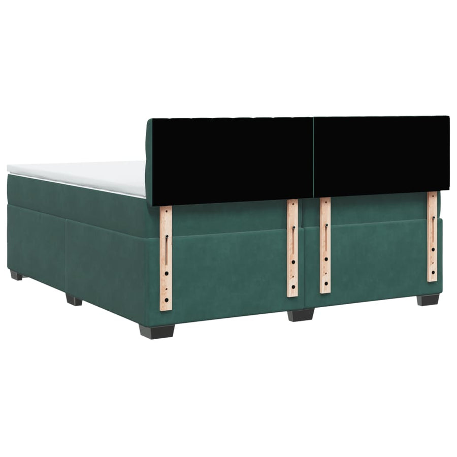 Boxspring met matras fluweel donkergroen 200x200 cm