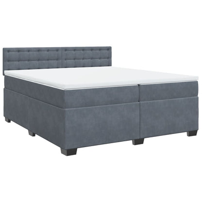 Boxspring met matras fluweel donkergrijs 200x200 cm
