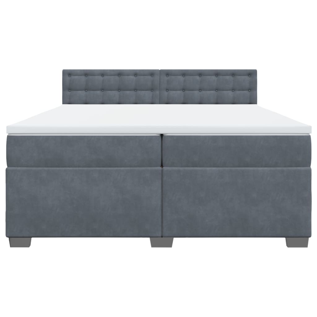 Boxspring met matras fluweel donkergrijs 200x200 cm