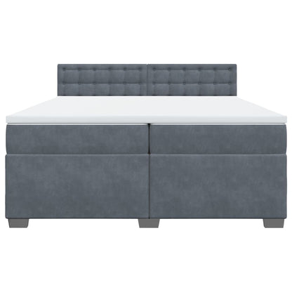Boxspring met matras fluweel donkergrijs 200x200 cm