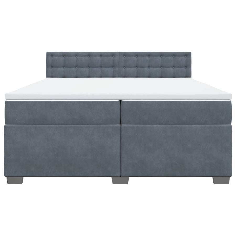 Boxspring met matras fluweel donkergrijs 200x200 cm