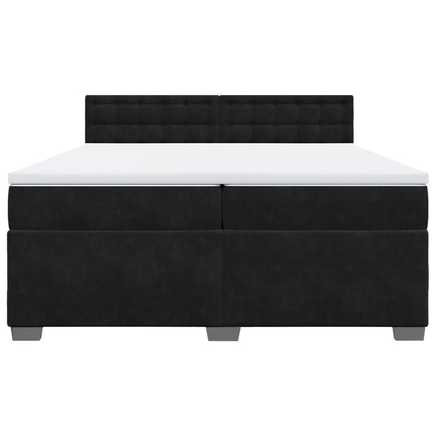 Boxspring met matras fluweel zwart 200x200 cm