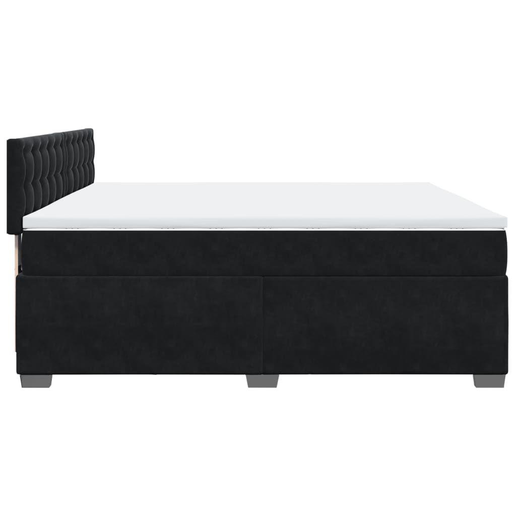Boxspring met matras fluweel zwart 200x200 cm