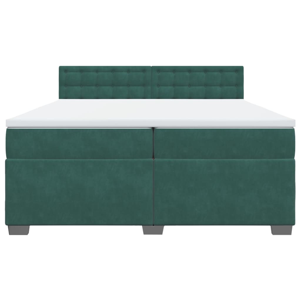 Boxspring met matras fluweel donkergroen 200x200 cm