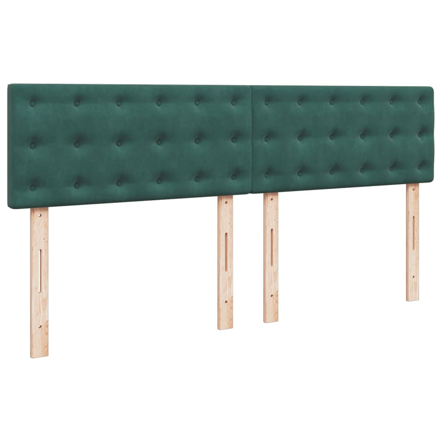 Boxspring met matras fluweel donkergroen 200x200 cm