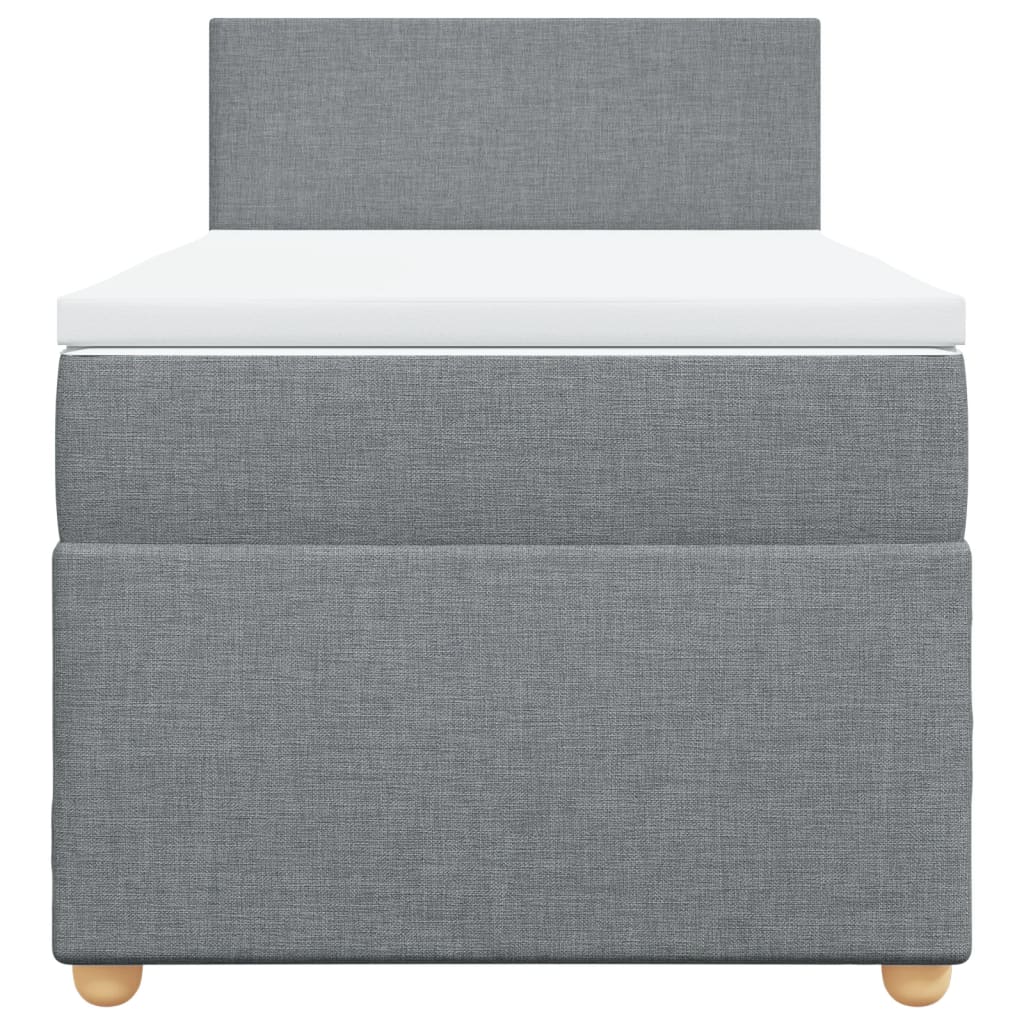 Boxspring met matras stof lichtgrijs 80x200 cm
