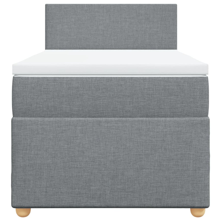 Boxspring met matras stof lichtgrijs 80x200 cm