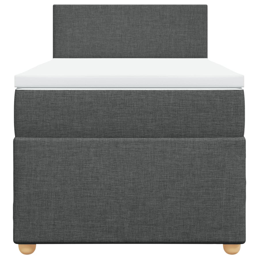 Boxspring met matras stof donkergrijs 80x200 cm