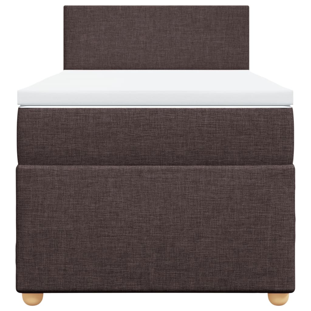 Boxspring met matras stof donkerbruin 80x200 cm