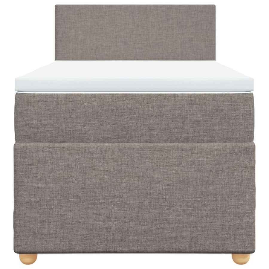 Boxspring met matras stof taupe 80x200 cm