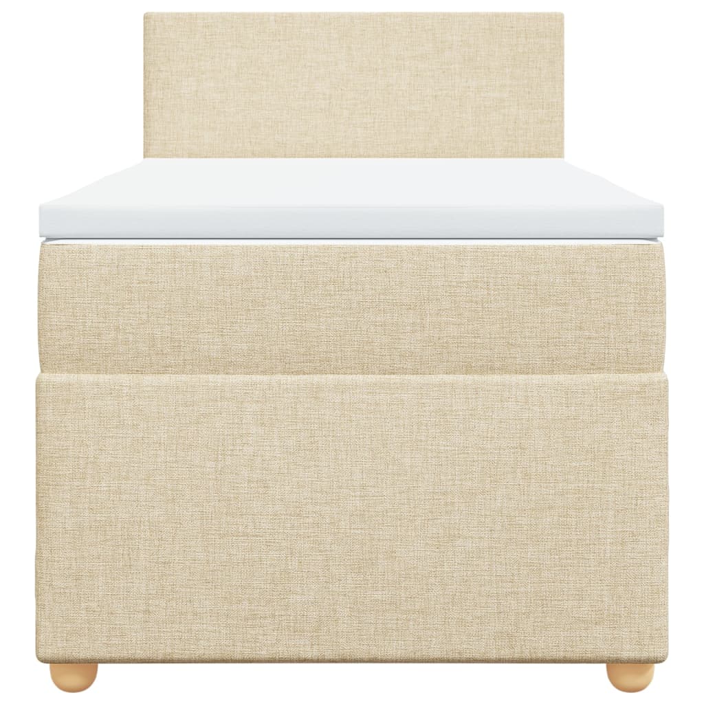 Boxspring met matras stof crèmekleurig 80x200 cm