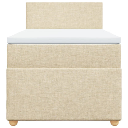 Boxspring met matras stof crèmekleurig 80x200 cm