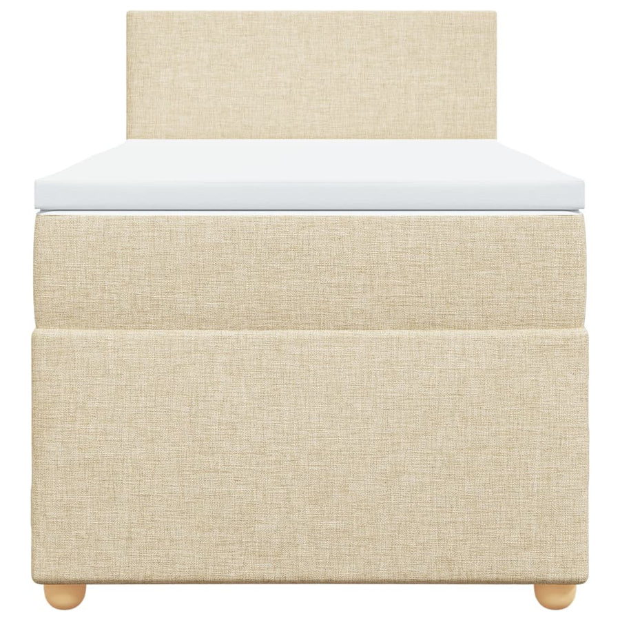 Boxspring met matras stof crèmekleurig 80x200 cm