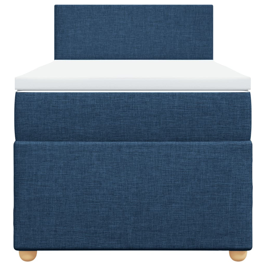Boxspring met matras stof blauw 80x200 cm