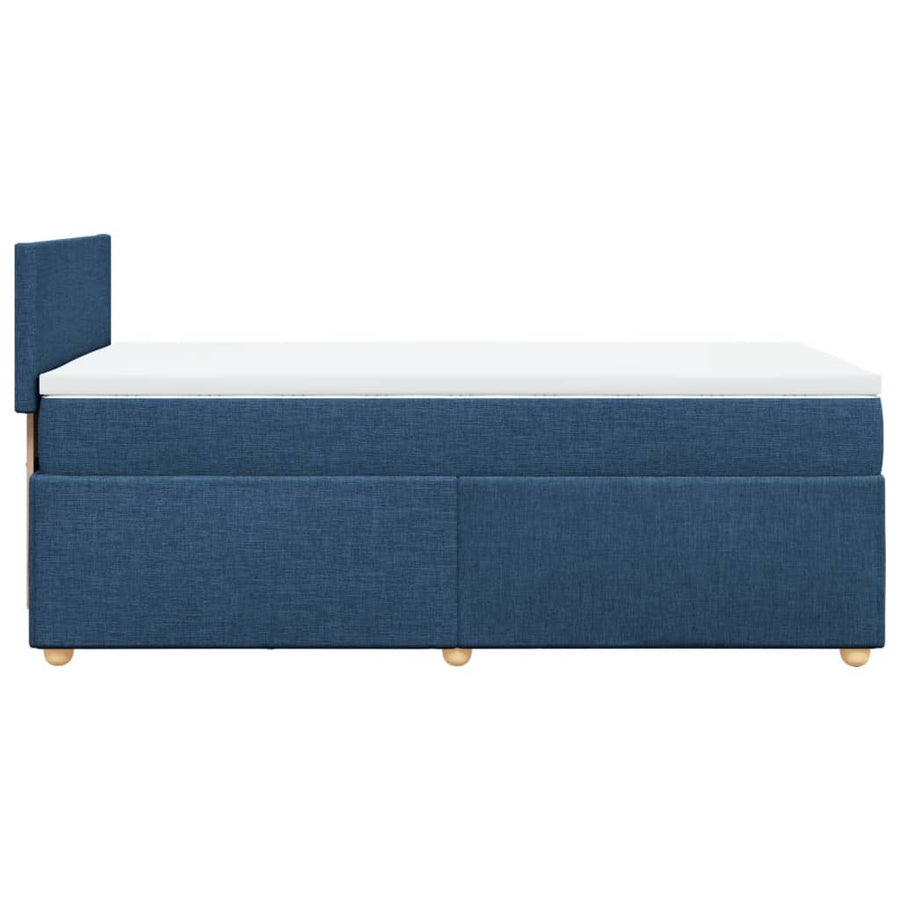 Boxspring met matras stof blauw 80x200 cm