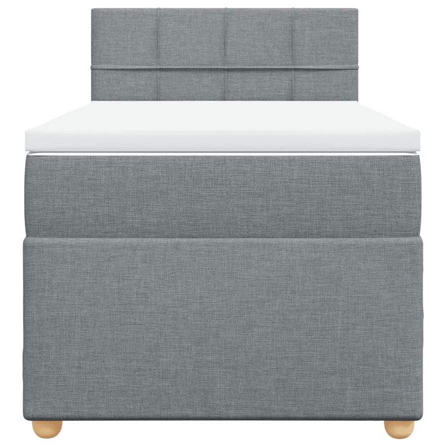 Boxspring met matras stof lichtgrijs 80x200 cm