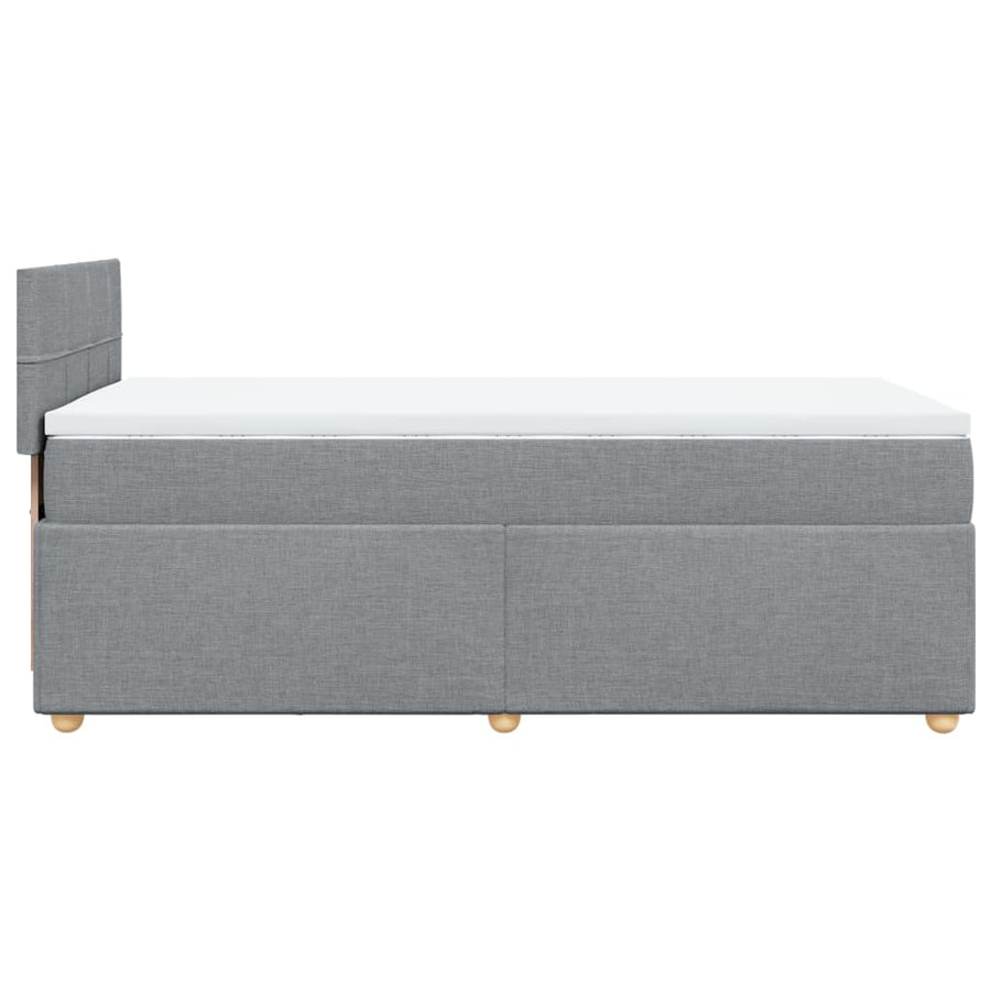 Boxspring met matras stof lichtgrijs 80x200 cm
