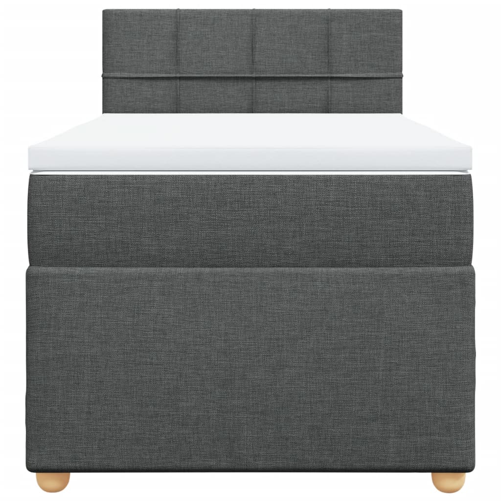 Boxspring met matras stof donkergrijs 80x200 cm