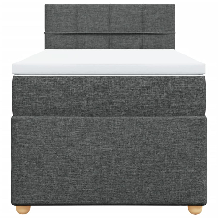 Boxspring met matras stof donkergrijs 80x200 cm