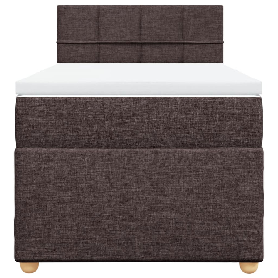 Boxspring met matras stof donkerbruin 80x200 cm