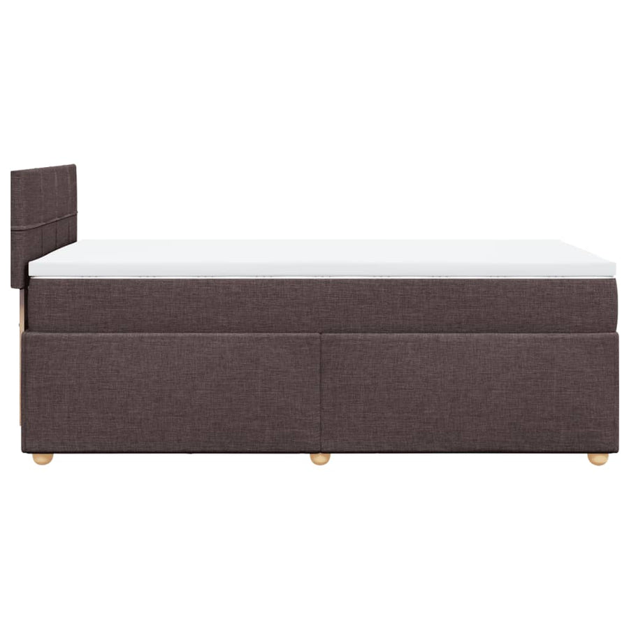 Boxspring met matras stof donkerbruin 80x200 cm