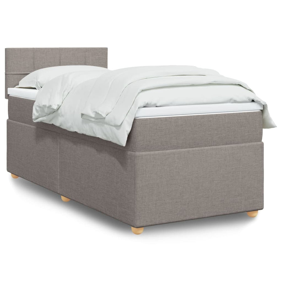 Boxspring Met Matras Stof 80 x 200 cm Taupe
