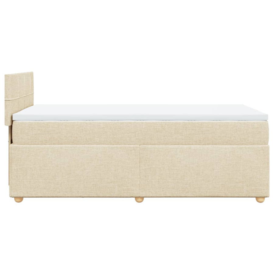 Boxspring met matras stof crèmekleurig 80x200 cm
