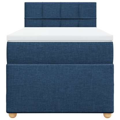 Boxspring met matras stof blauw 80x200 cm