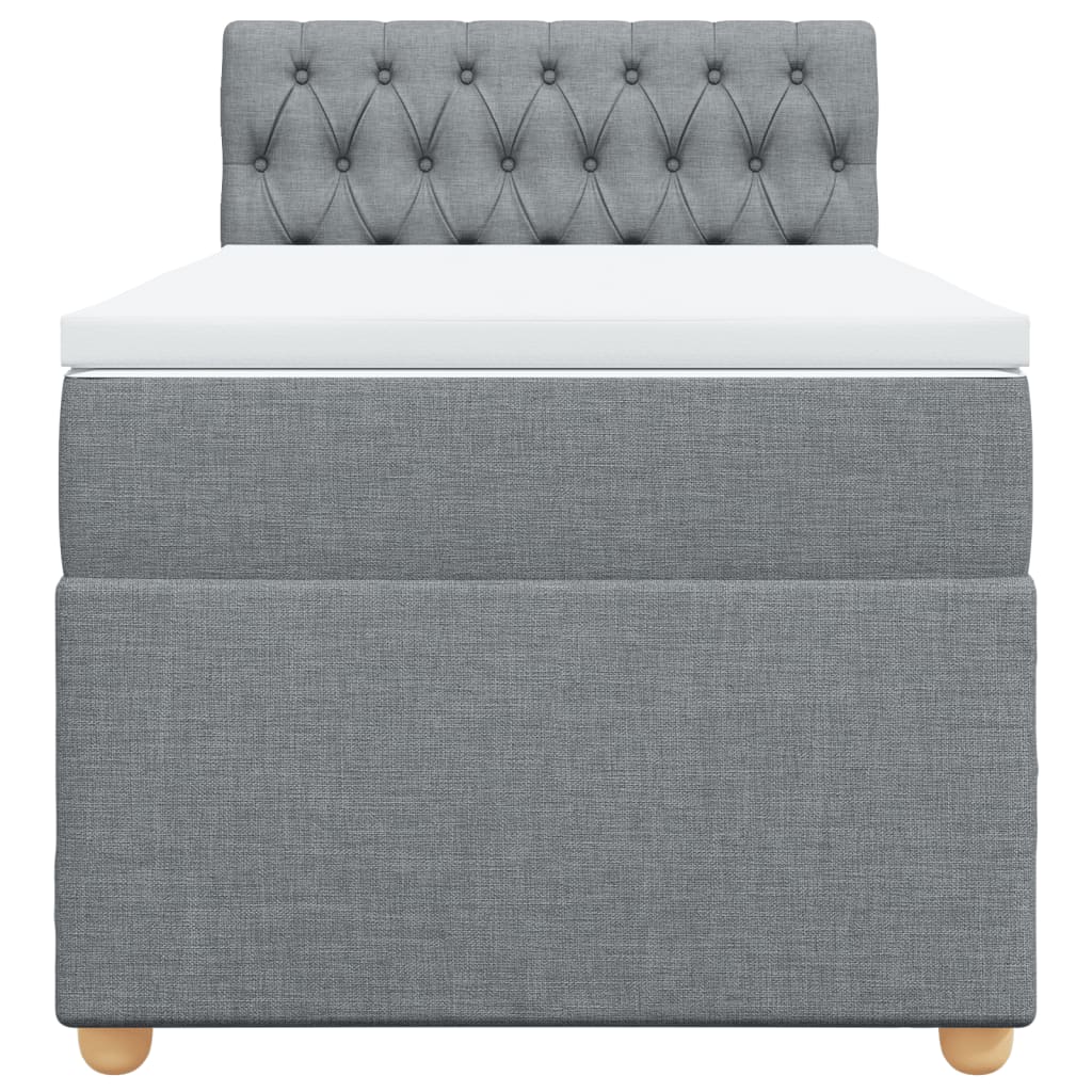 Boxspring met matras stof lichtgrijs 80x200 cm