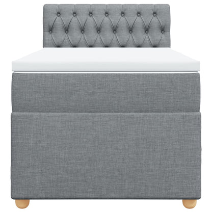 Boxspring met matras stof lichtgrijs 80x200 cm